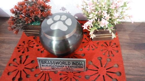 Brass Anthrecite Grey Pet Paw Odyssey Cremation Urn Funeral Supplies