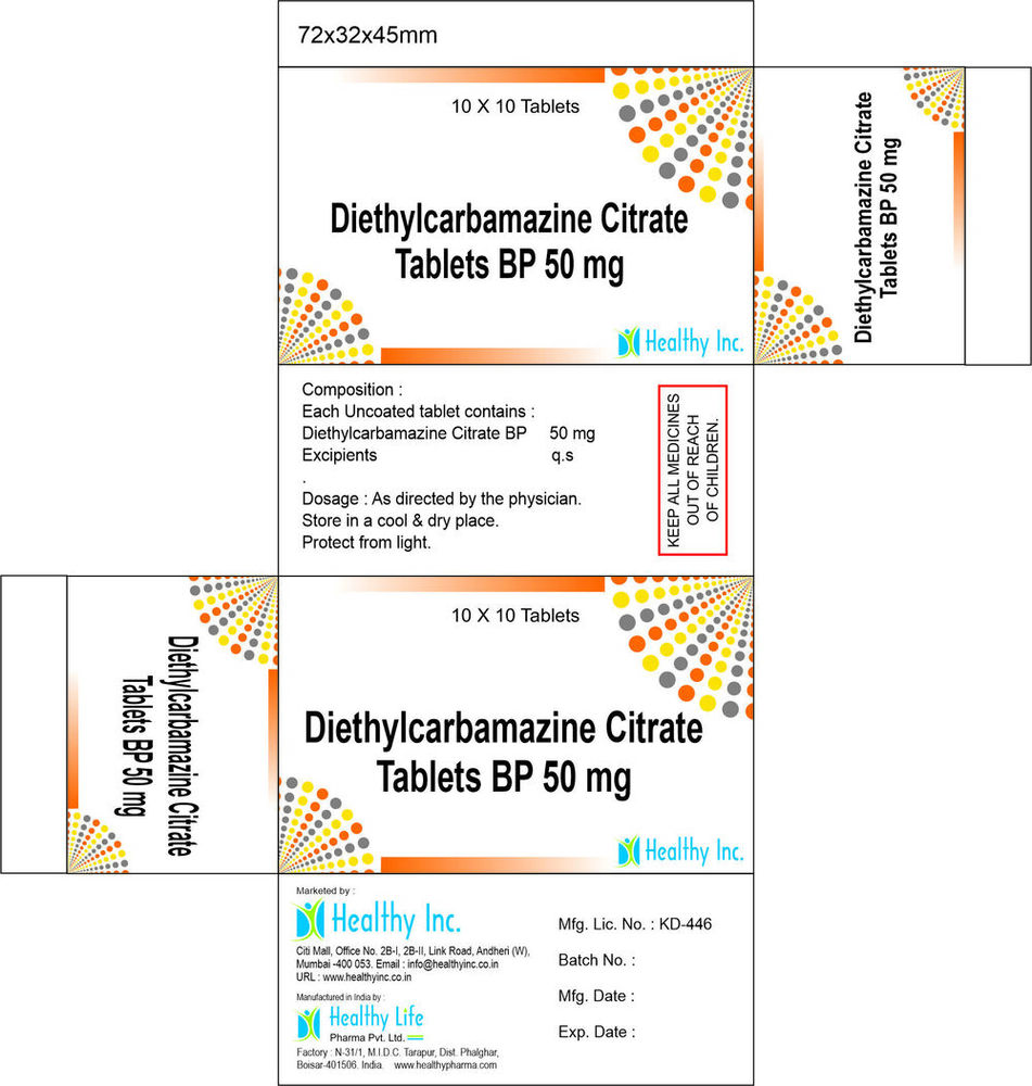 Diethyl Carbamazine Tablets