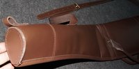 Brown Smooth Leather Gun Cover 130cm Fur Lined