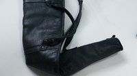 Black Leather Gun Cover 130cm Fur Lined