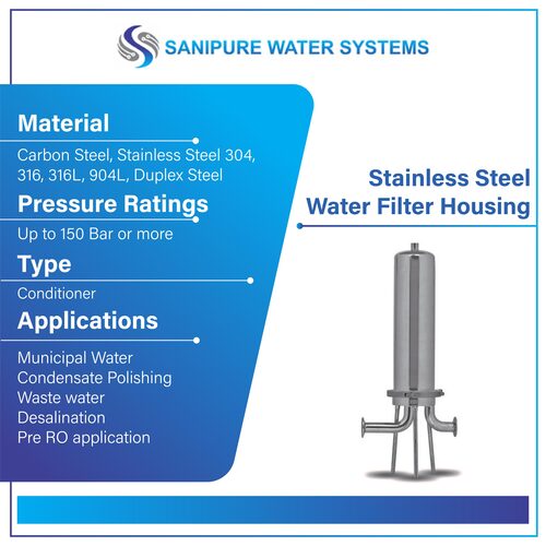 Stainless Steel Water Filter By SANIPURE WATER SYSTEMS