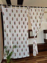 Beautiful Hand Print Designers Cotton Curtain