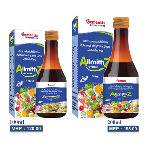 200ml Methylcobalamin Multivitamins Multiminerals With Lycopene L-Lysine And Antioxident Syrup