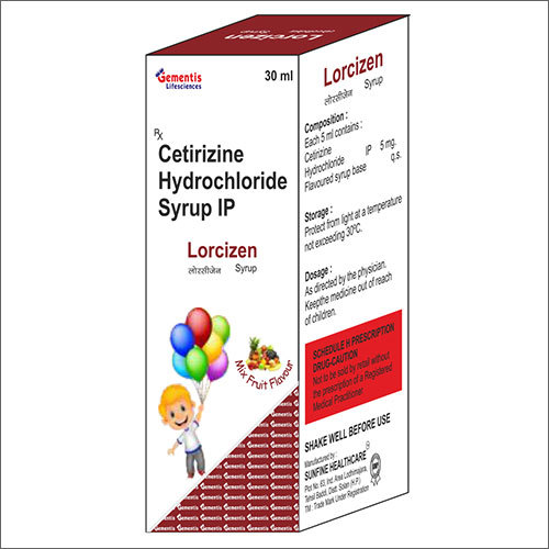 30ml Cetirizine Hydrochloride Syrup IP