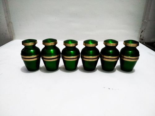 BRASS NEW LOOK GREEN KEEPSAKE CREMATION URN FUNERAL SUPPLIES