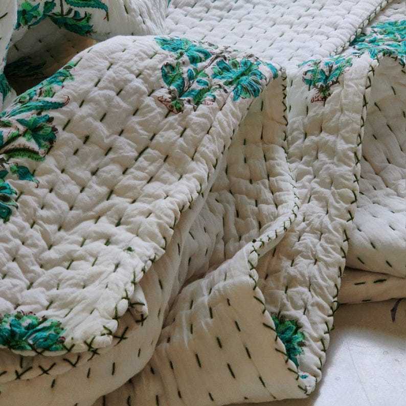 Indian Block Printed Baby Quilt