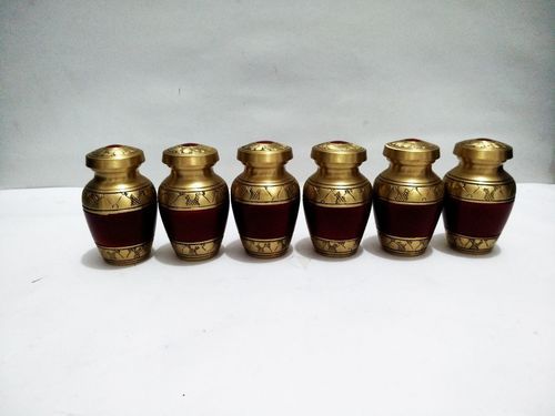 Brass Full Golden Red Keepsake Cremation Urn Funeral Supplies