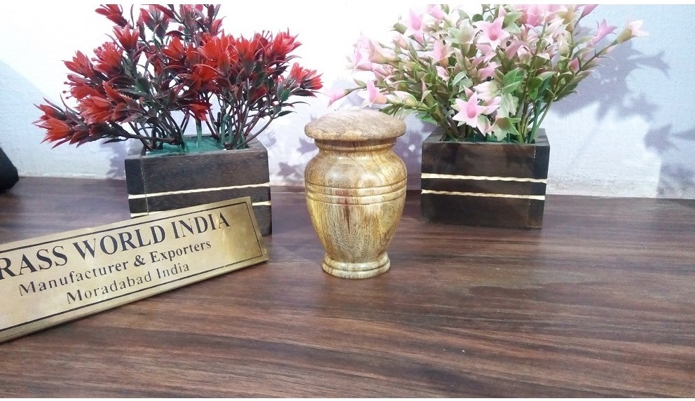 BRASS MOTHER OF PEARL KEEPSAKE CREMATION URN FUNERAL SUPPLIES