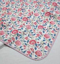 Floral Handmade Block Printed Baby Quilts
