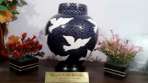 BRASS WHITE BIRD GOING HOME ADULT CREMATION URN FUNERAL SUPPLIES