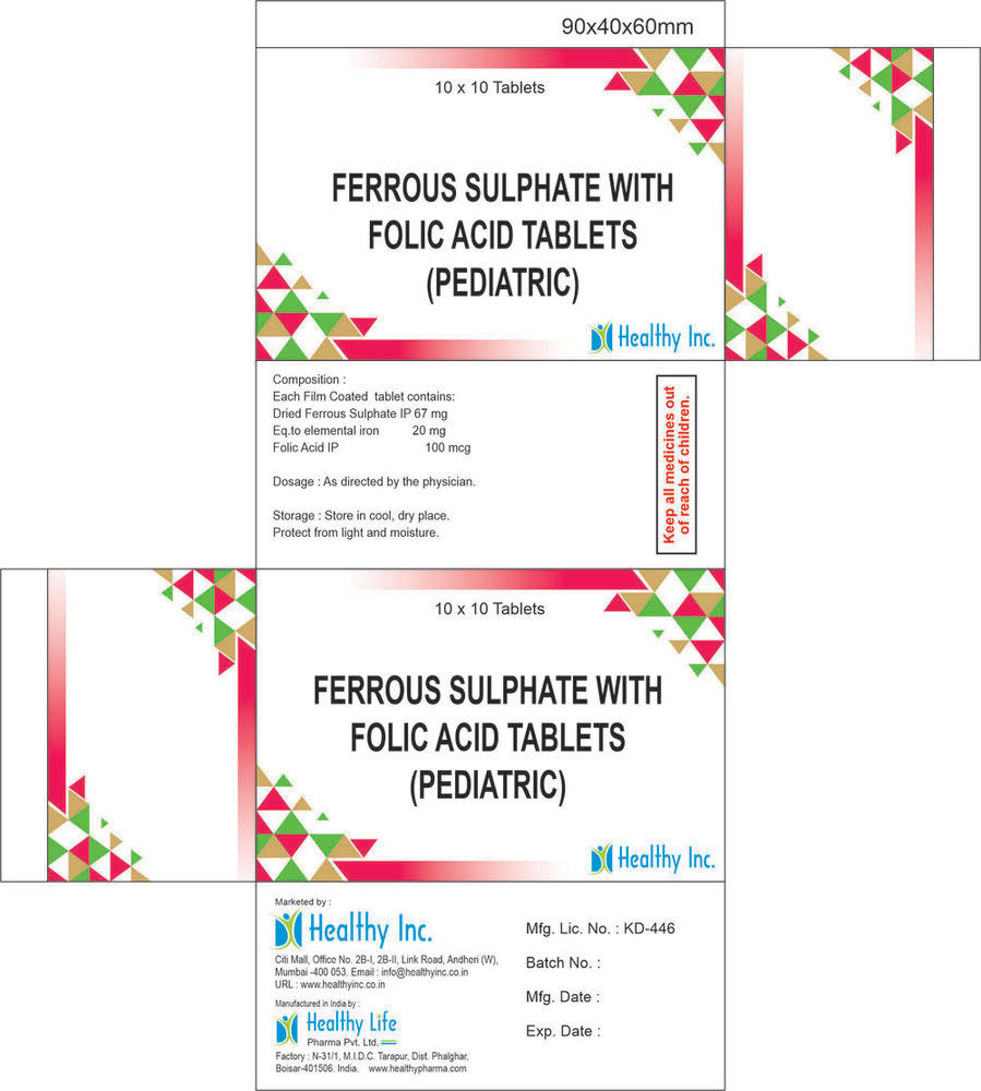 Ferrous Sulfate with Folic Acid Tablets