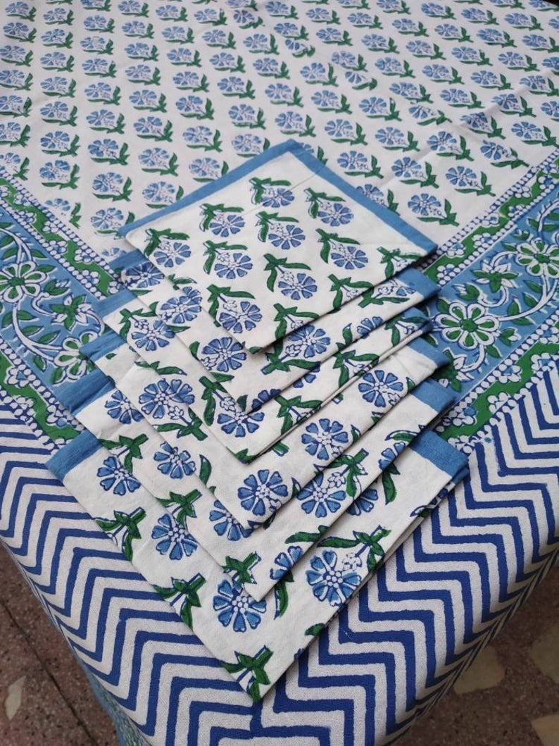 Hand Block Printed Cotton Table Cloth