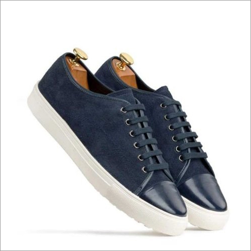 Casual Shoes Mens Blue Suede Leather Upper Sneaker