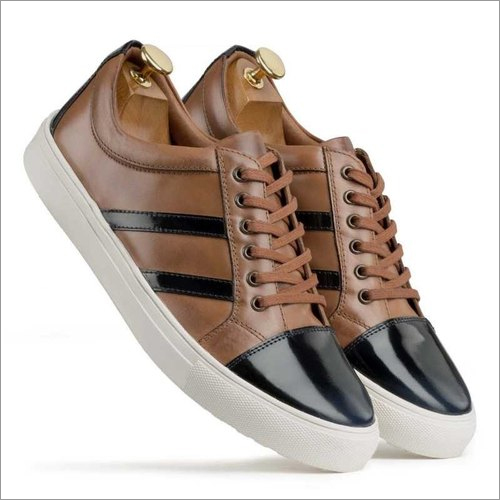 Tan Mens Rubber Sole And Leather Lining Sneaker Shoes