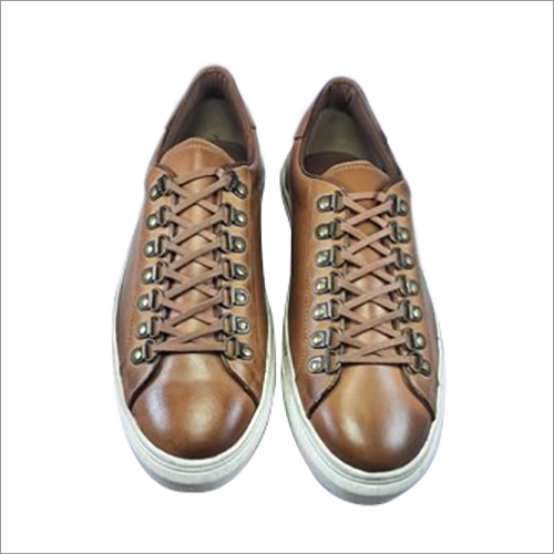 Brown Mens Suede And Patent Leather Upper Sneaker Shoes