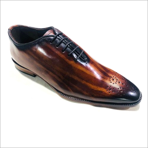 Mens Brown Party Wear Leather Shoes Heel Size: Low