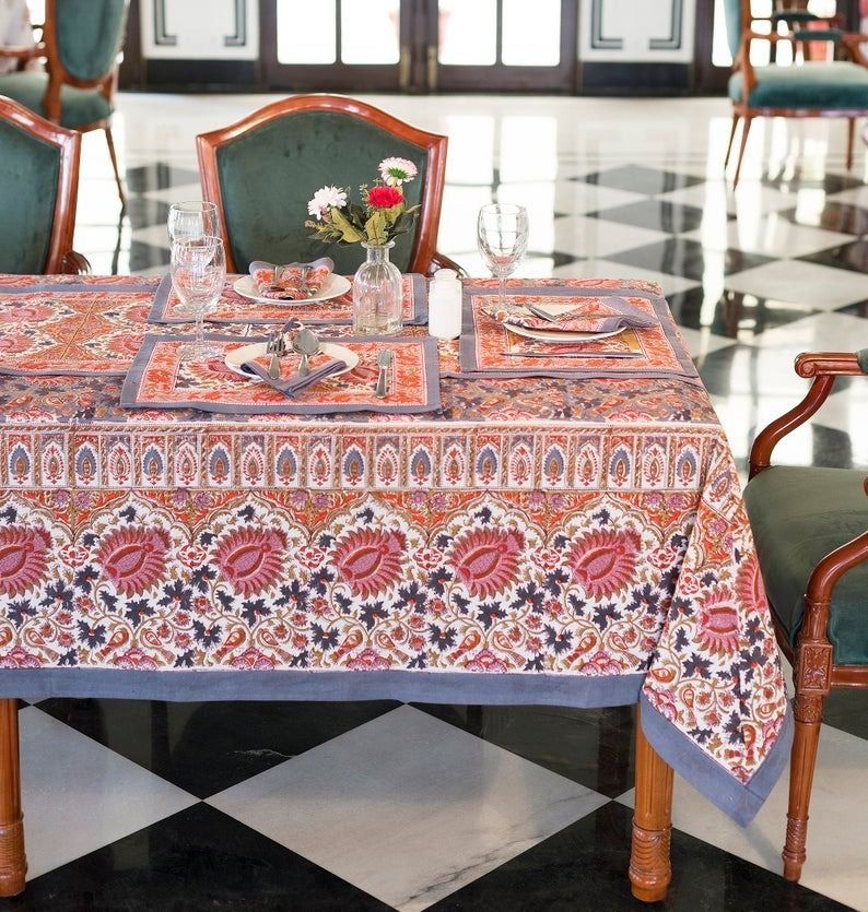 Jaipuri Handmade  Block Print Table Cloth