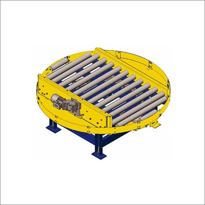 Yellow Roller Turn-Pop Conveyor