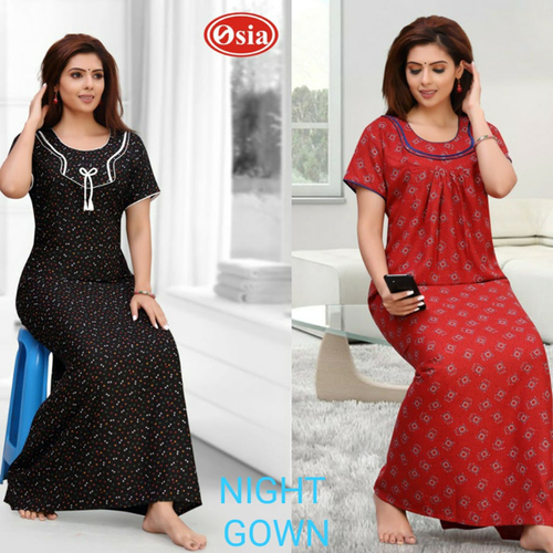 Different Colors Available Ladies Printed Night Maxi Dress