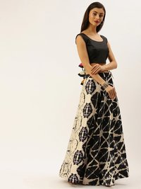 Zari Satin Silk Black Classic Lehenga Choli