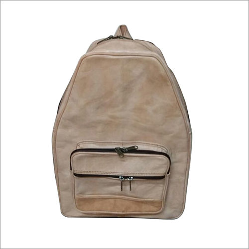 Light Brown Moon Leather College Bag