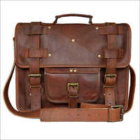 Dark Brown Leather Office Laptop Bag