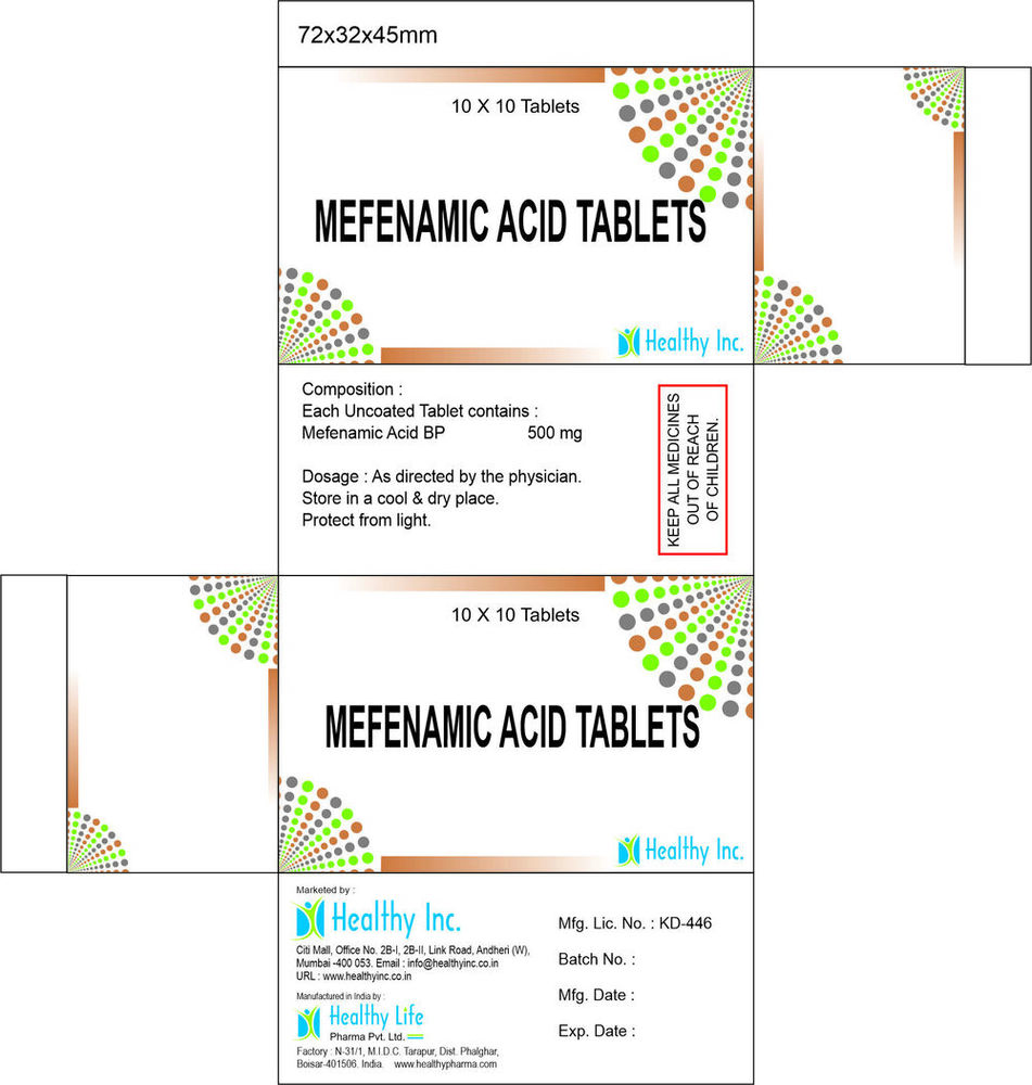 Mefenamic Tablets By HEALTHY LIFE PHARMA PVT. LTD.