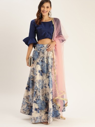 Zari Satin Silk Lehenga Choli