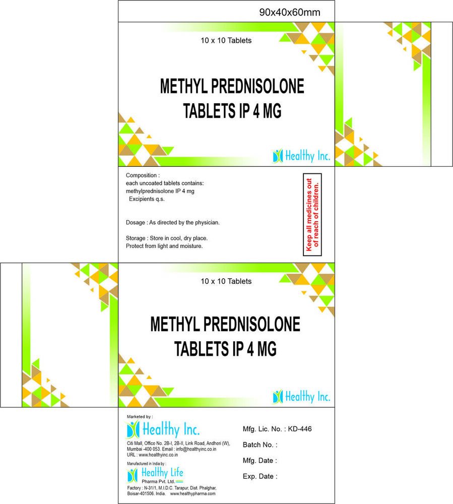 Methyl Prednisolone Tablets - 4mg & 8mg Dosage | Generic Drug for Inflammation Relief, Store Below 30Â°C