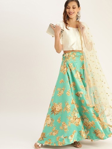 Zari Satin Silk Traditional Lehenga Choli