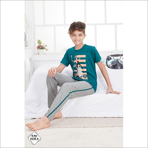 Boys Half Sleeve Cotton Printed Nightwear