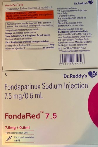 Fondared - 7.5mg FONDAPARINUX SODIUM Injection | Prescription Anti-Clotting Treatment, 5 Pre-Filled Syringes