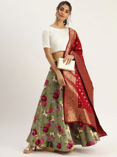 Zari Satin Party Wear Lehenga Choli