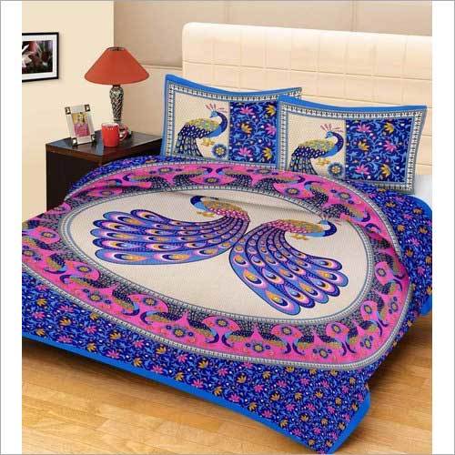 Peacock Design Cotton Bed Sheets