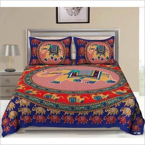 Elephant Print Cotton Bed Sheets