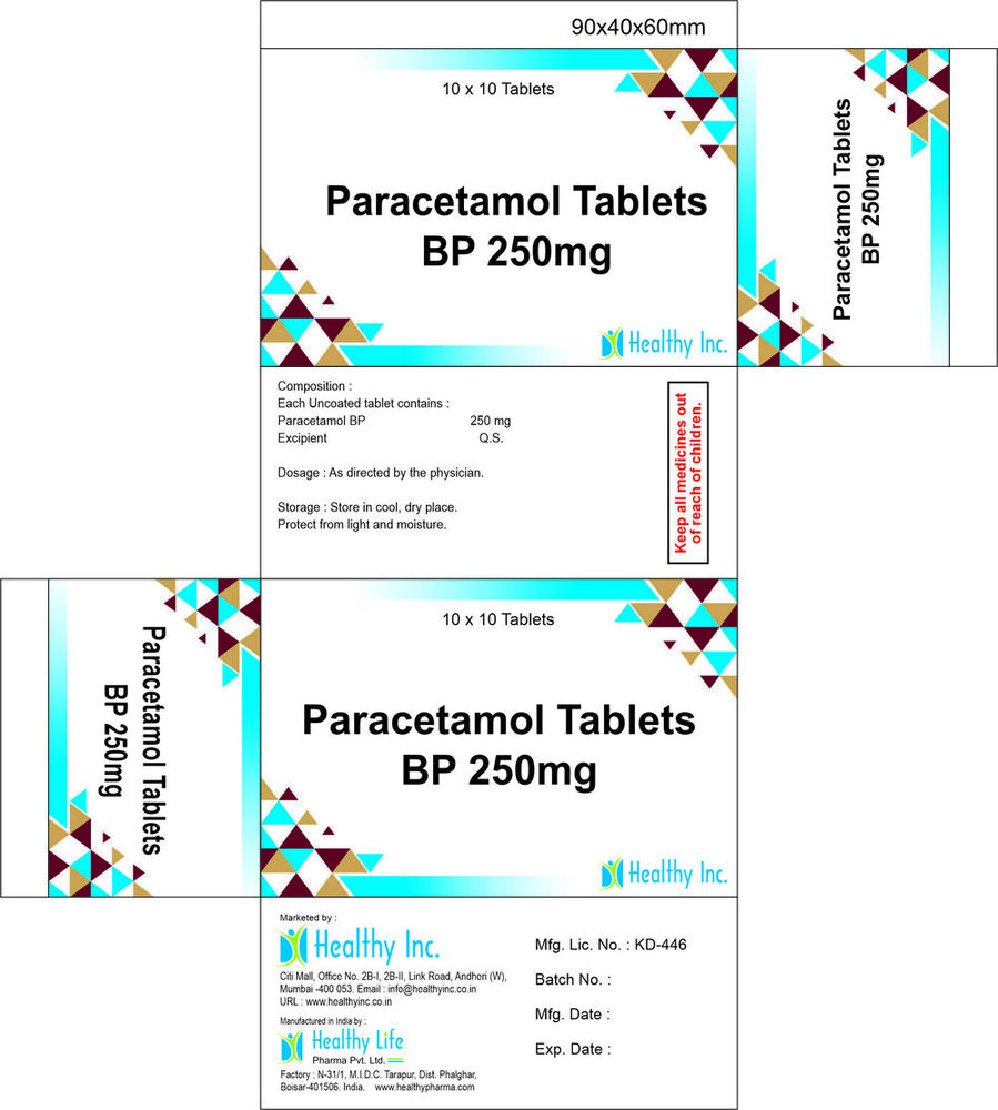 Paracetamol with Caffeine Tablets By HEALTHY LIFE PHARMA PVT. LTD.