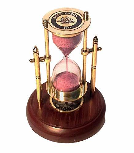 Brass Sand Timer Hourglass With Pink Color Sand
