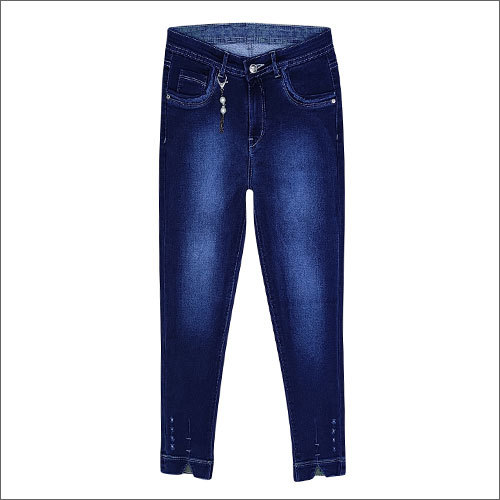 Women's Close Fitting Skinny Jeans - Dark Faded Blue Denim-vdbnhatranghotel.vn