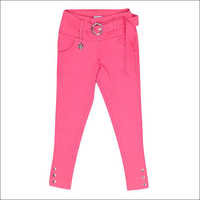 Ladies Belt Design Pink Jeggings