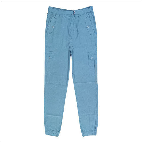 Plain Ladies Blue Jogger Pants