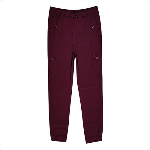 Ladies Maroon Jogger Pants