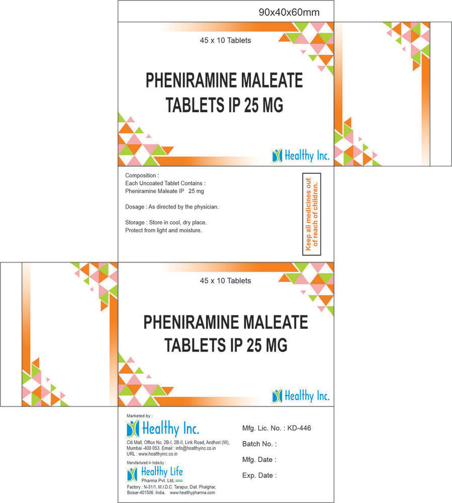 Pheniramine Tablets Generic Drugs