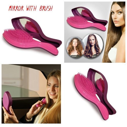 Soft Hair Brush With Mirror Application: Household