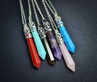 Bullet Point Crystal Necklace - Multi Color, 60mm Size, Made With Quartz, Agate, Jade, And Alloy | Ideal For Gifts, Parties, Anniversaries, Unisex Jewelry