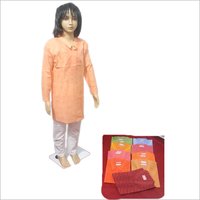 Lucknowi Kids Casual Wear Brasco Print Kurta With Cotton Pajama