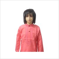 Lucknowi Cotton Collar Kadhai Kurta With Cotton Pajama
