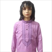 Lucknowi Collar Kadhai Kurta With Cotton Pajama