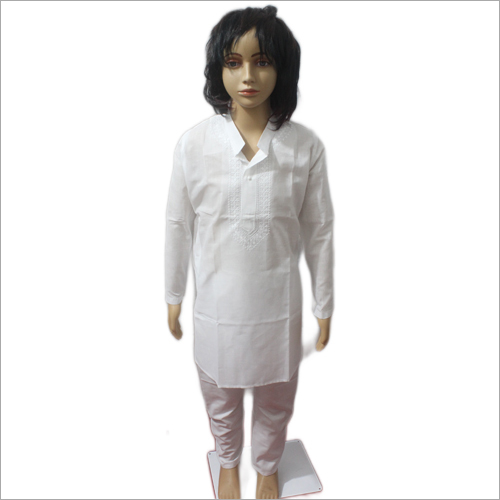 Lucknowi Kids White Cotton Kurta Pajama Age Group: 6 Month To 14 Yrs