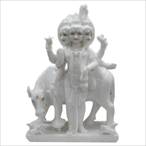 White Marble Dattatreya Statue