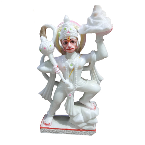 Easy To Clean White Marble Lord Hanuman Statue